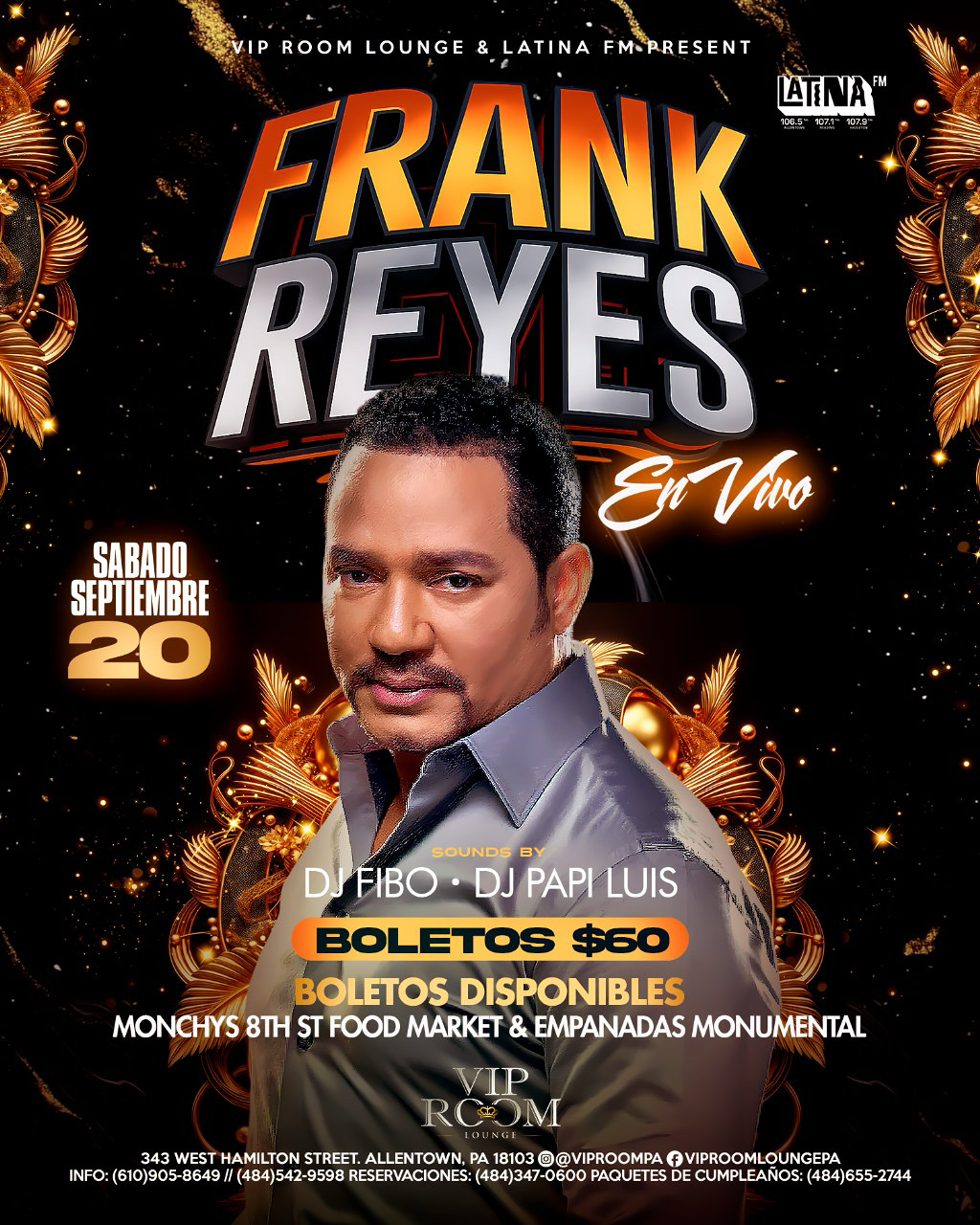 FRANK REYES VIP Tickets BoletosExpress