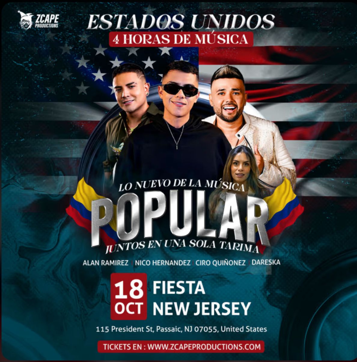 Ciro Quiñonez, Nico Hernández, Alan Ramírez, y Special Guest: Dareska juntos en una sola tarima!