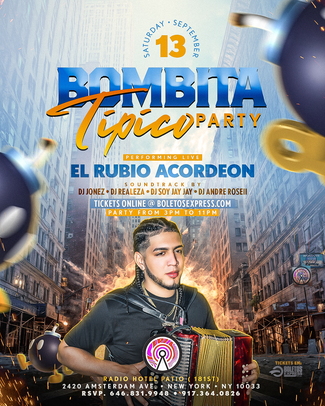 Buy tickets for Bombita Tipico Party!!! Bombita Tipico Party!!!