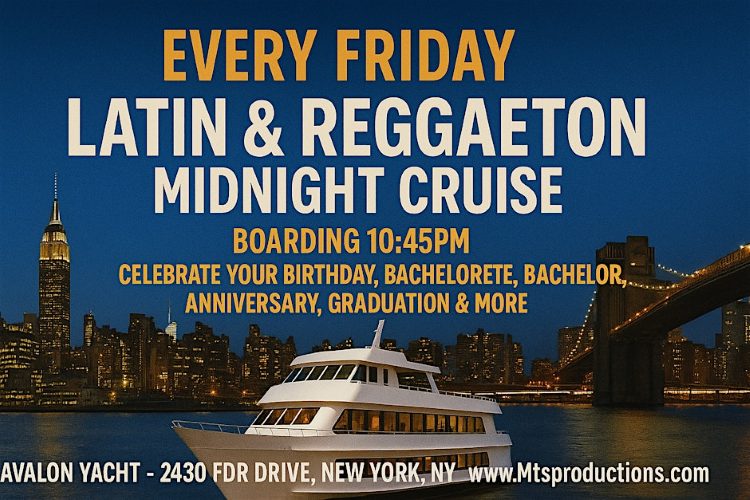Buy tickets for Friday Latin & Reggaeton Midnight Cruise – Avalon Yacht NYC Friday Latin & Reggaeton Midnight Cruise – Avalon Yacht NYC
