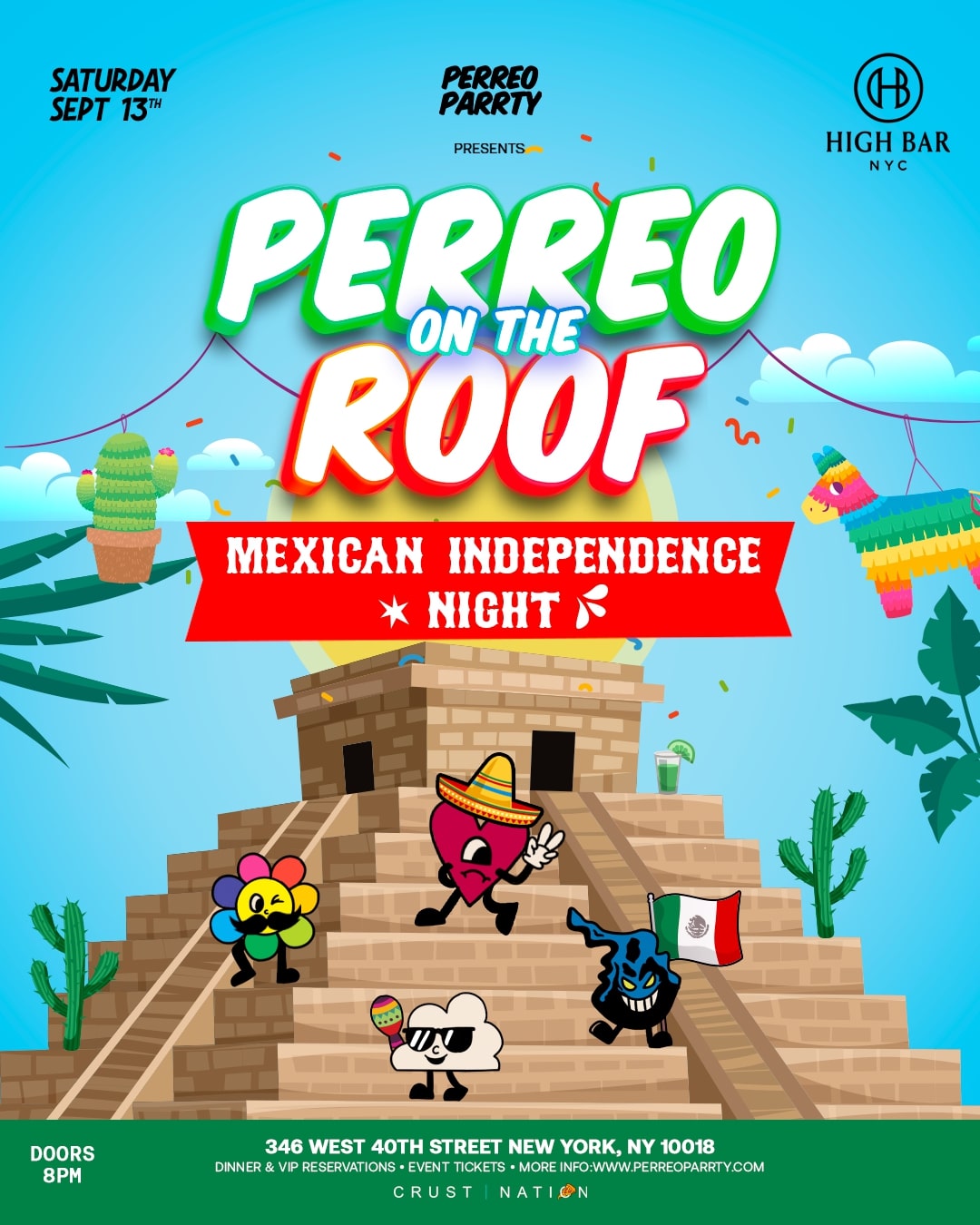 Perreo on the Roof - Mexican Independence Night at Highbar Rooftop NYC