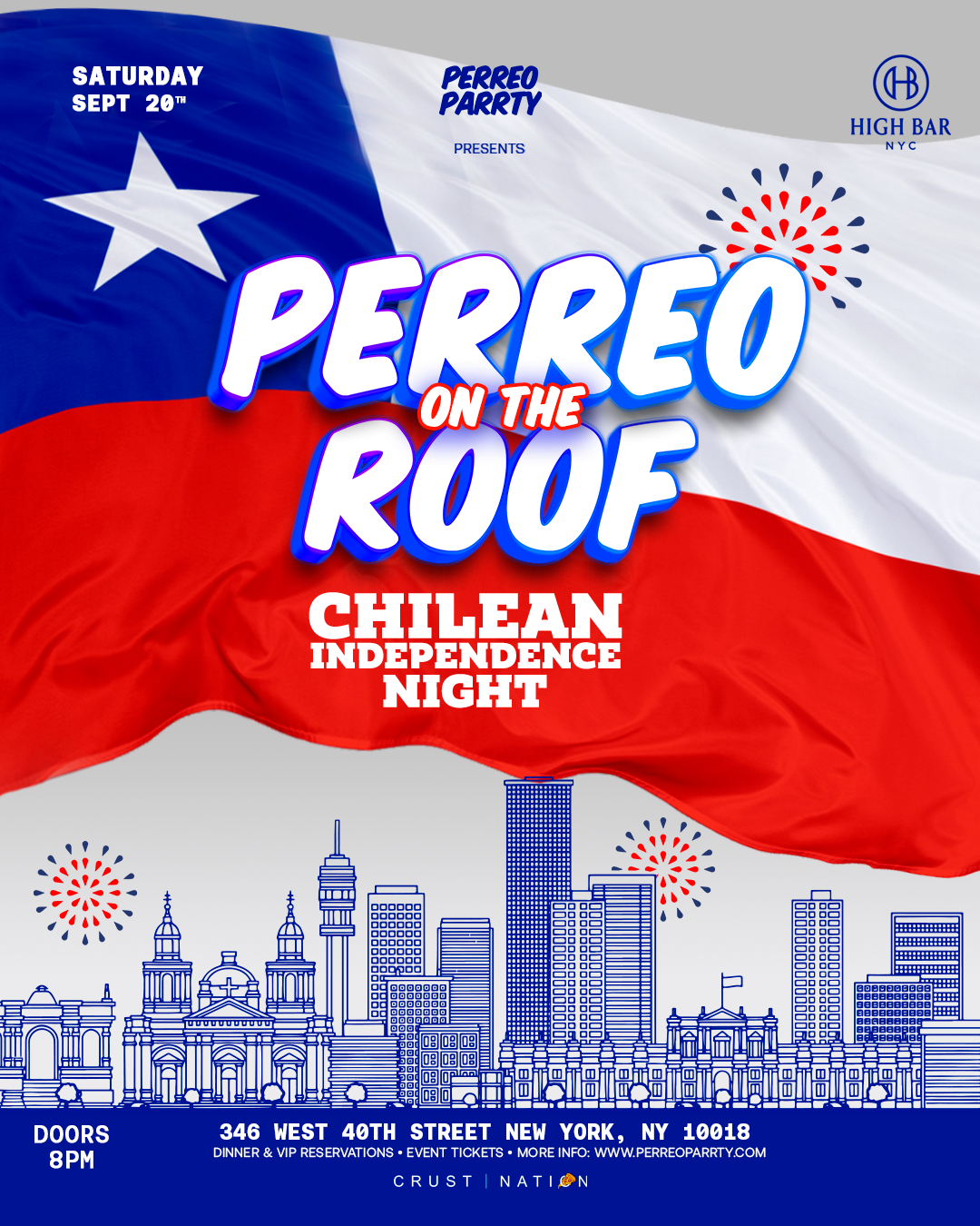 Perreo on the Roof - Chilean Independence Night at Highbar Rooftop NYC