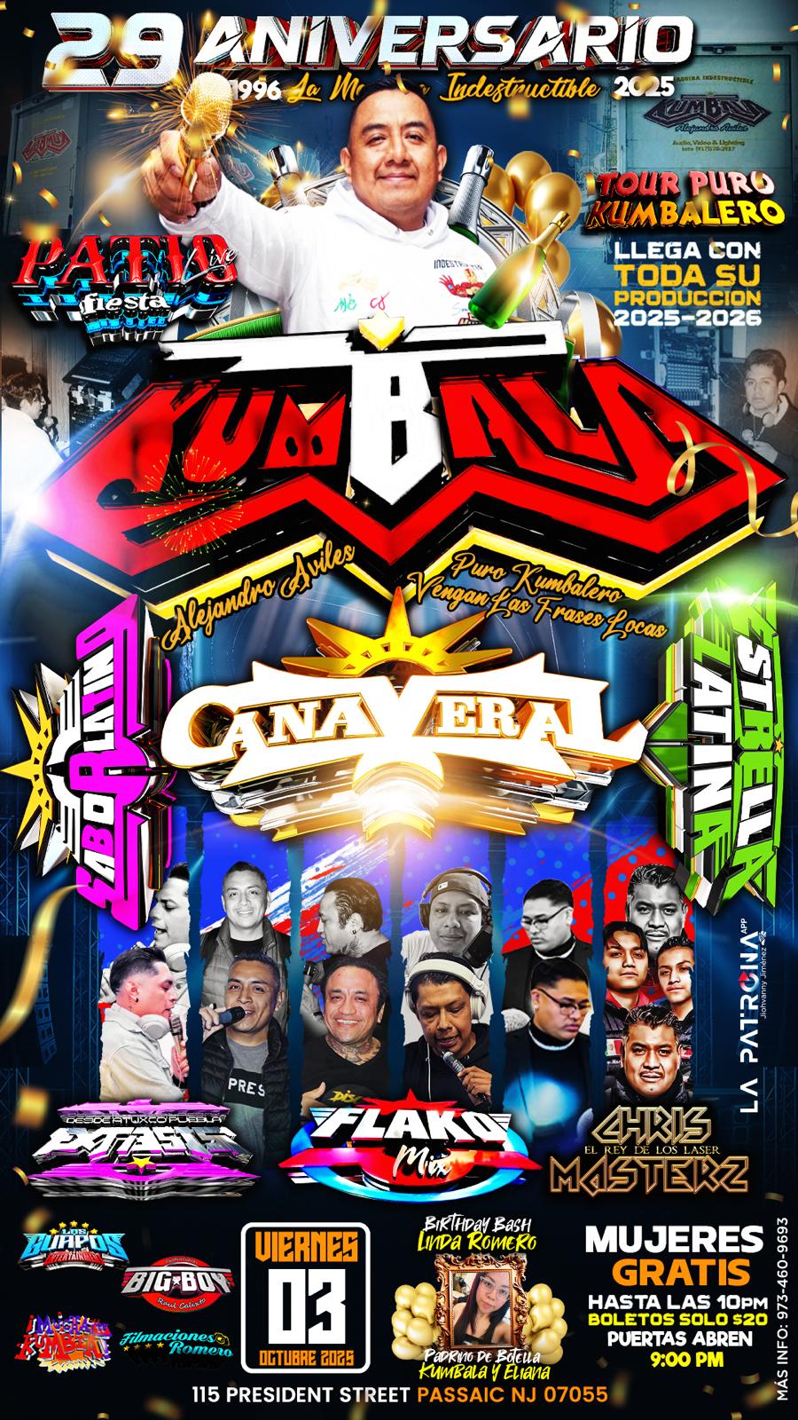 SONIDO KUMBALA,CAÑAVERAL, SABOR LATINO, ESTRELLA LATINA, EXTASIS, FLAKO MIX, Y MAS
