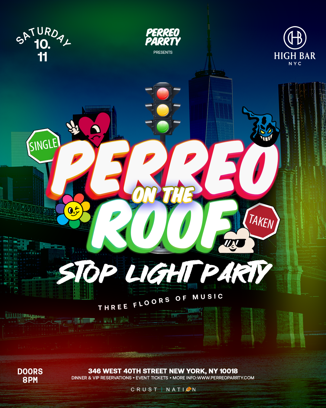 Perreo on the Roof - Stop Light Party at Highbar Rooftop NYC