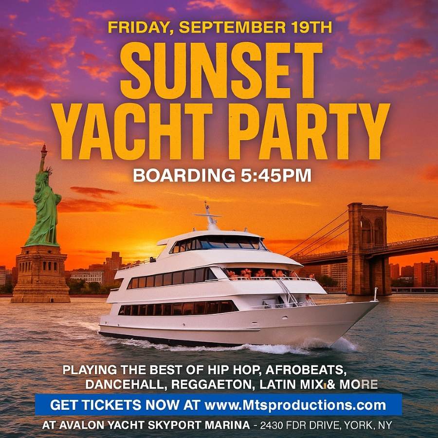 Sunset Yacht Party NYC – Avalon Yacht Cruise | Friday, September 19