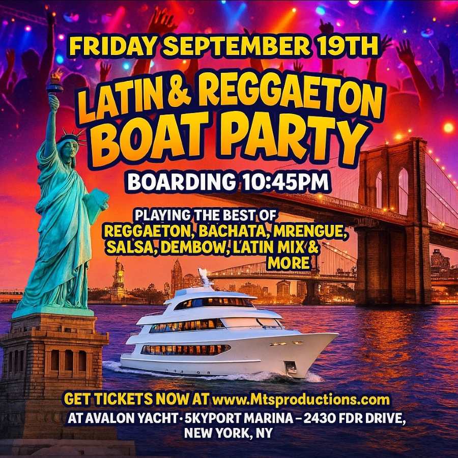 Latin & Reggaeton Boat Party NYC – Avalon Yacht | Friday, September 19