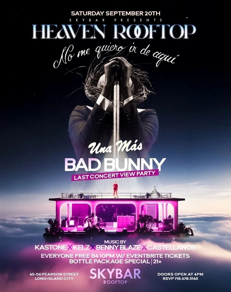 Bad Bunny Last Concert View Party – Saturday, Sept 20th at Skybar Rooftop