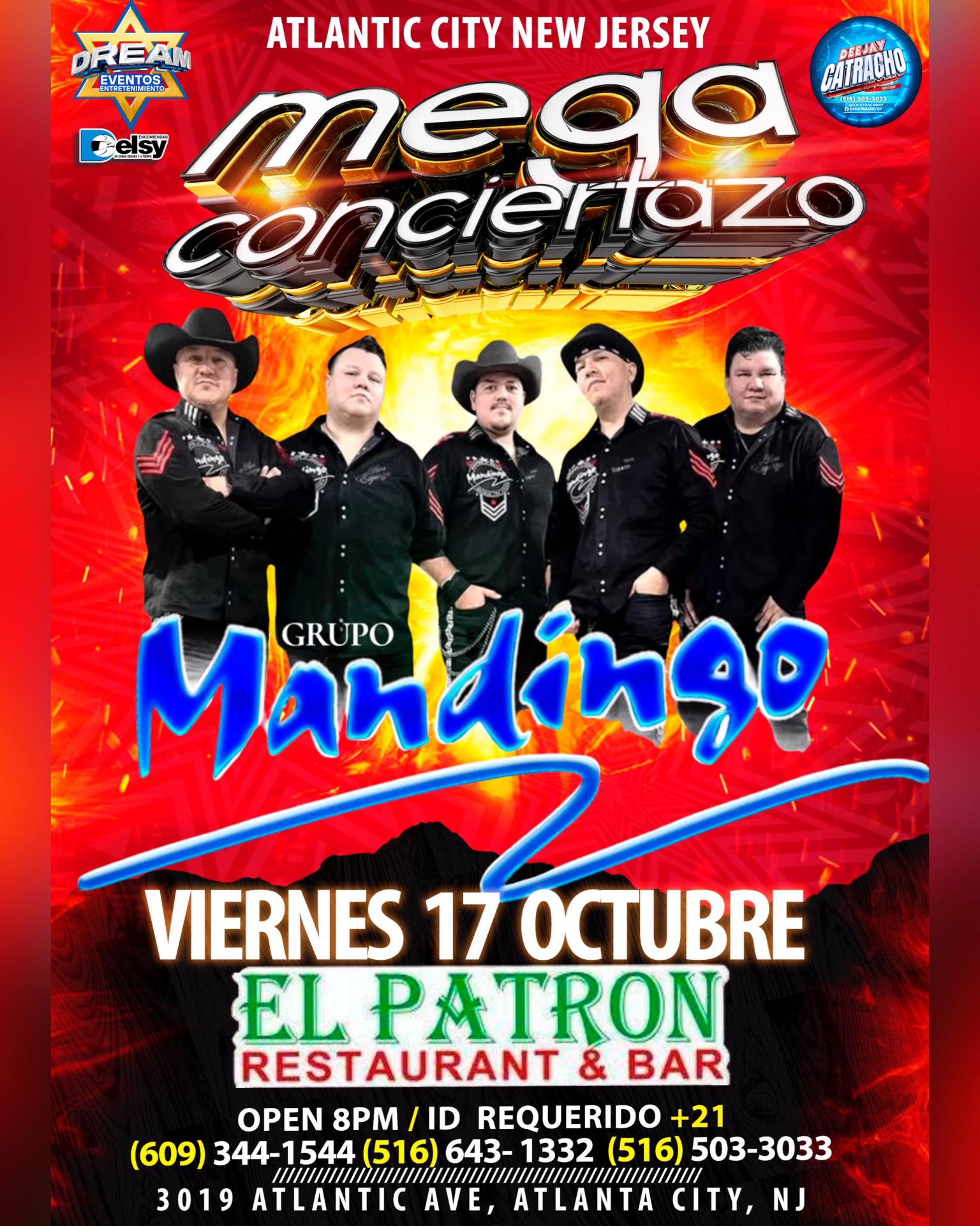 Grupo Mandingo / Atlantic City NJ / Viernes 17 Octubre / El Patron Restaurant & Bar