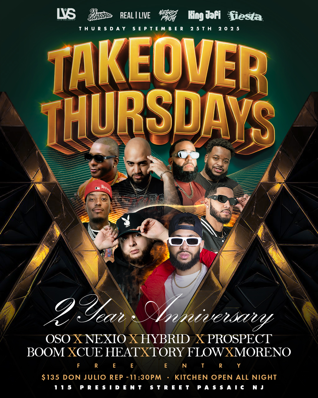 DJ OSO, NEXIO, HYBRID,PROSPECT, BOOM, CUE HEAT, TORY FLOW, MORENO