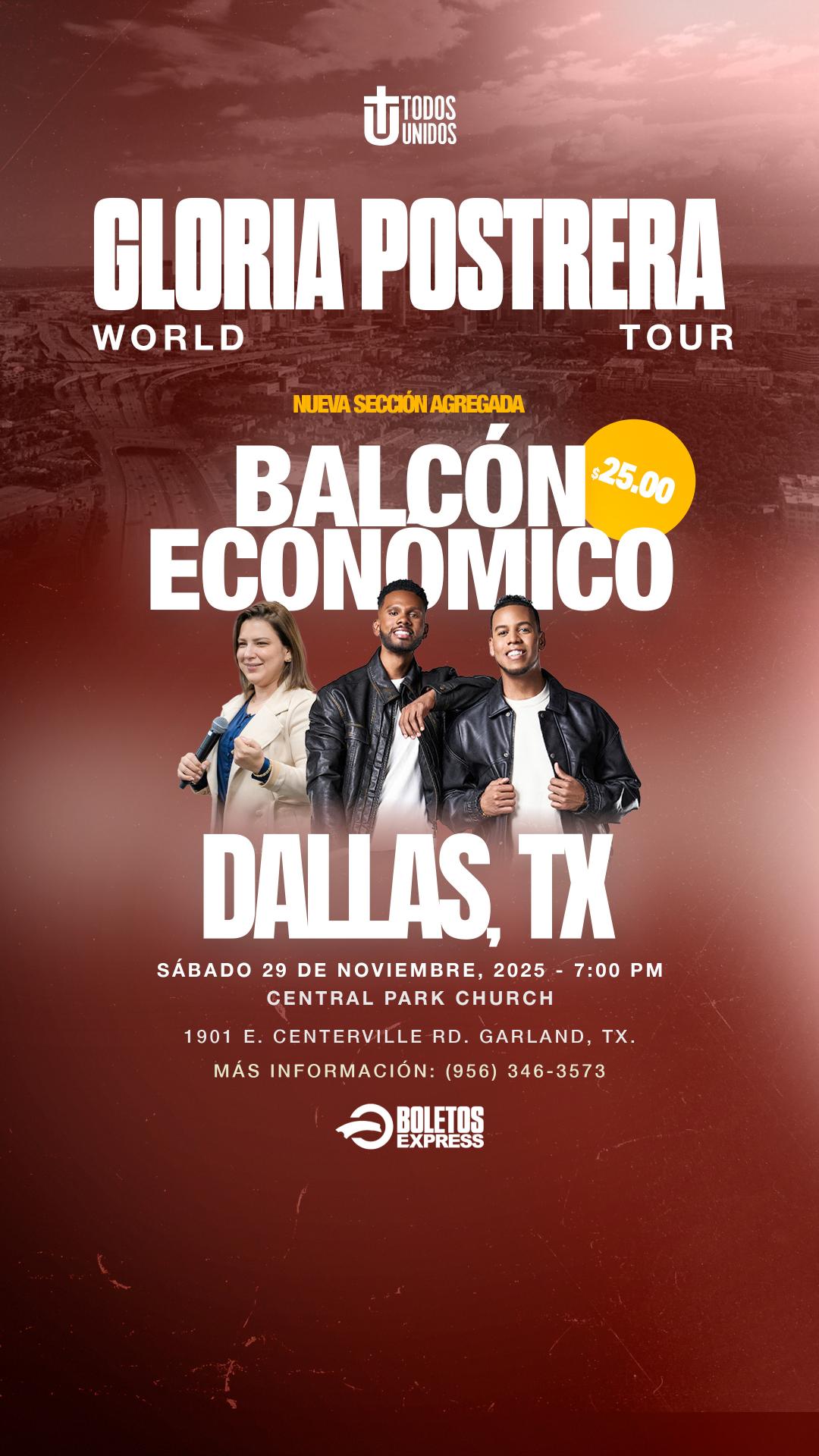 Buy tickets for GLORIA POSTRERA WORLD TOUR GLORIA POSTRERA WORLD TOUR