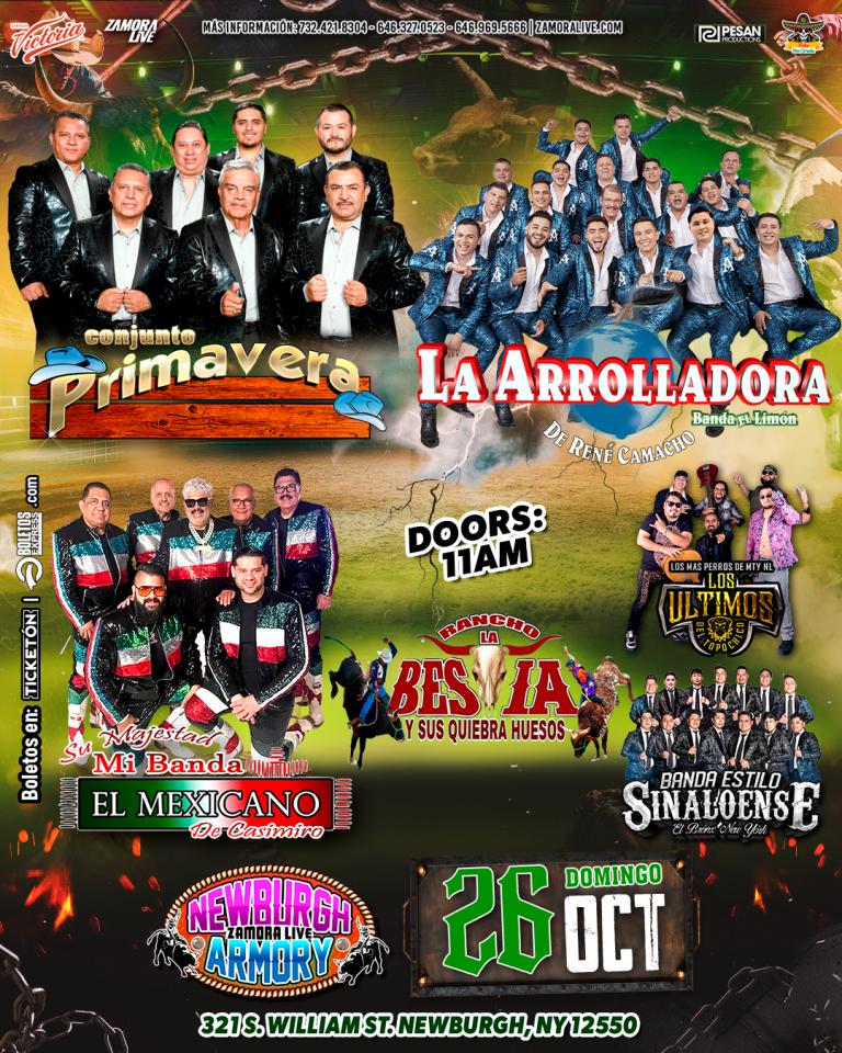 LA ARROLLADORA BANDA EL LIMÓN • CONJUNTO PRIMAVERA • MI BANDA EL MEXICANO Y MÁS! EN NEWBURGH ARMORY