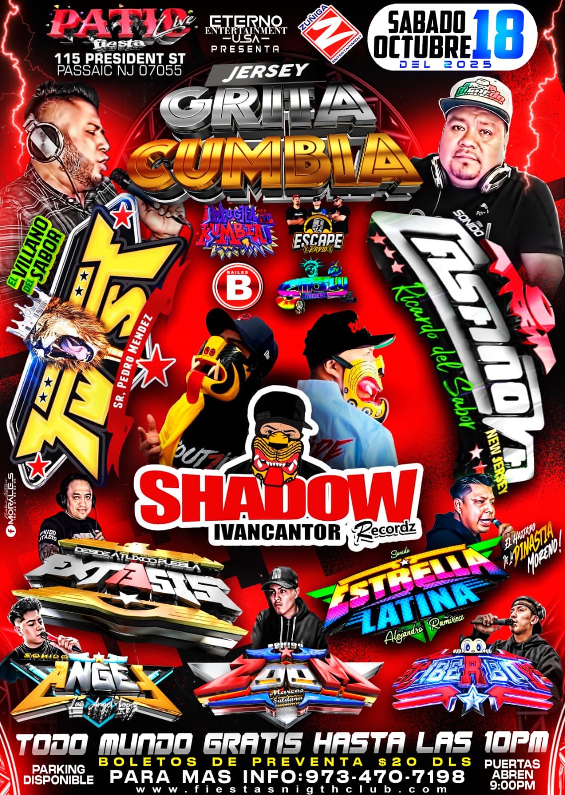 SONIDO TWIST, CASANOVA, SHADOW, EXTASIS, ESTRELLA LATINA, ANGEL, ZOOM, CIBERBOY
