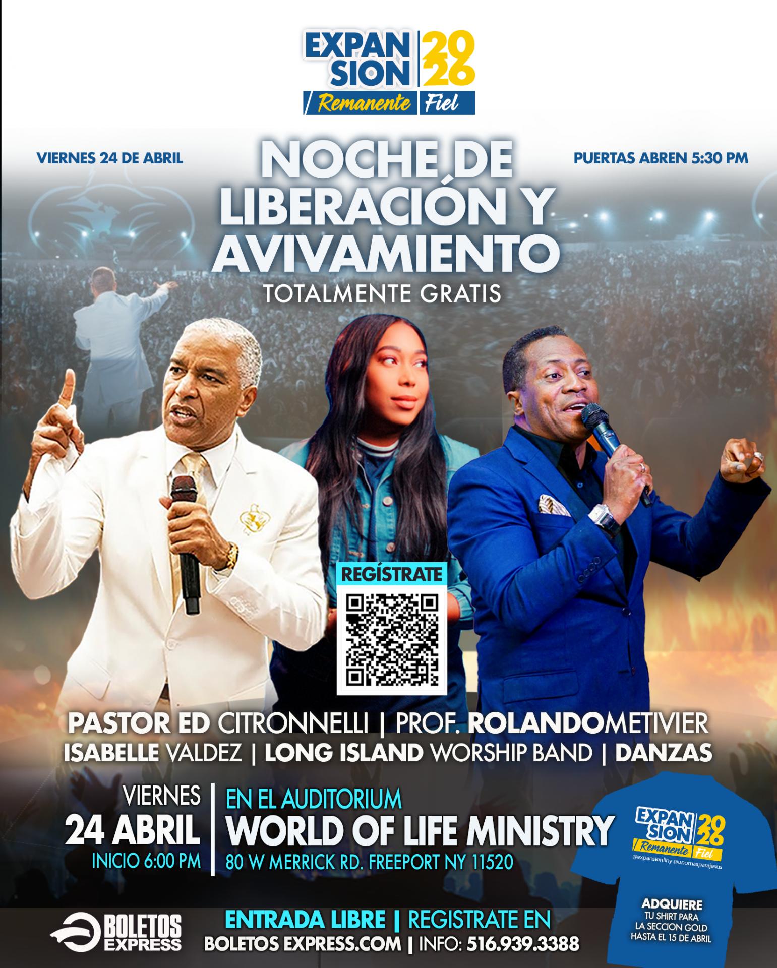 Buy tickets for NOCHE DE LIBERACION Y AVIVAMIENTO EN LONG ISLAND NOCHE DE LIBERACION Y AVIVAMIENTO EN LONG ISLAND