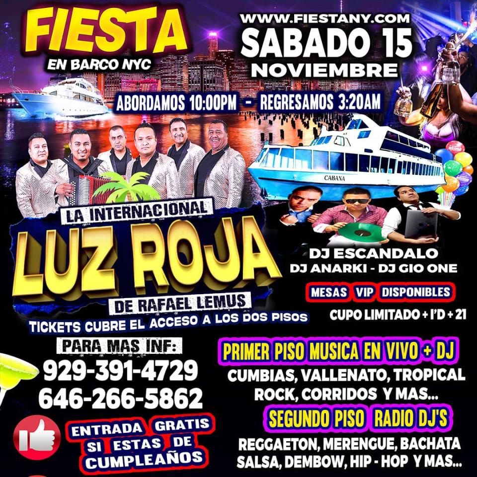 Buy tickets for LA LUZ ROJA + RADIO DJ'S + FIESTA EN BARCO LA LUZ ROJA + RADIO DJ'S + FIESTA EN BARCO