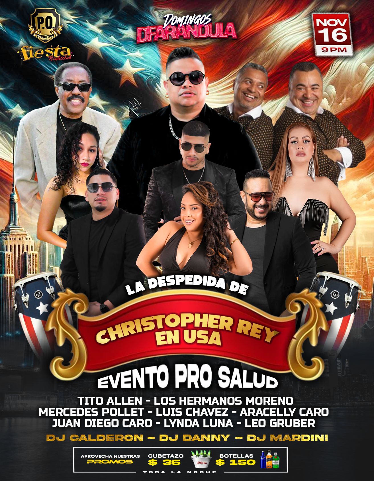 DOMINGOS DE FARANDULA, LA DESPEDIDA DE CHRISTOPHER REY EN USA