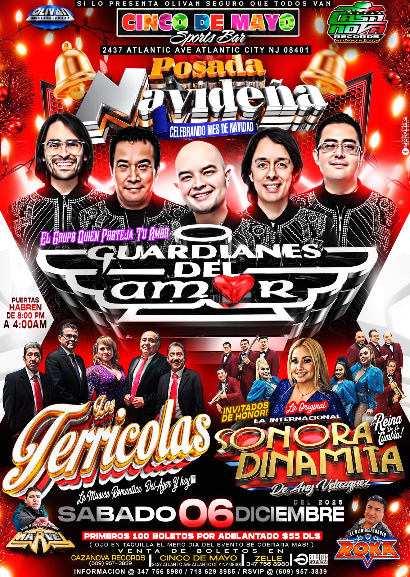 Buy tickets for Los Guardianes Del Amor, Los Terricolas, Sonora Dinamita Any Velasquez Los Guardianes Del Amor, Los Terricolas, Sonora Dinamita Any Velasquez