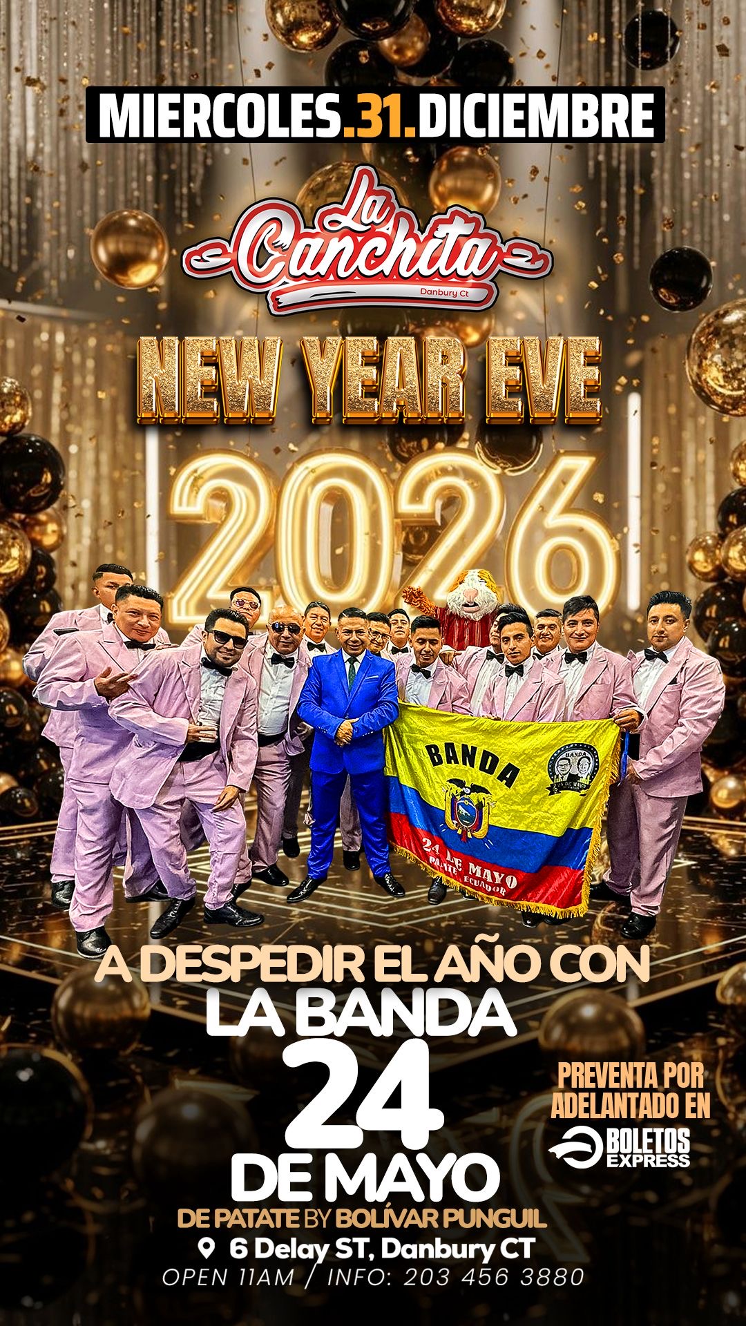 Buy tickets for 🎊 NEW YEARS EVE 2026 EN LA CANCHITA 🎉 🎊 NEW YEARS EVE 2026 EN LA CANCHITA 🎉