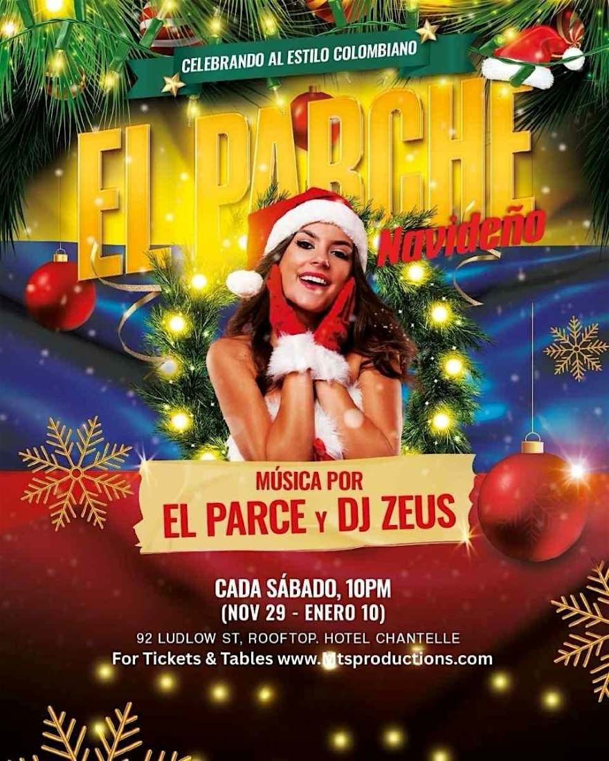 El Parche Navideño NYC en Hotel Chantelle – Saturday, Dec 13th