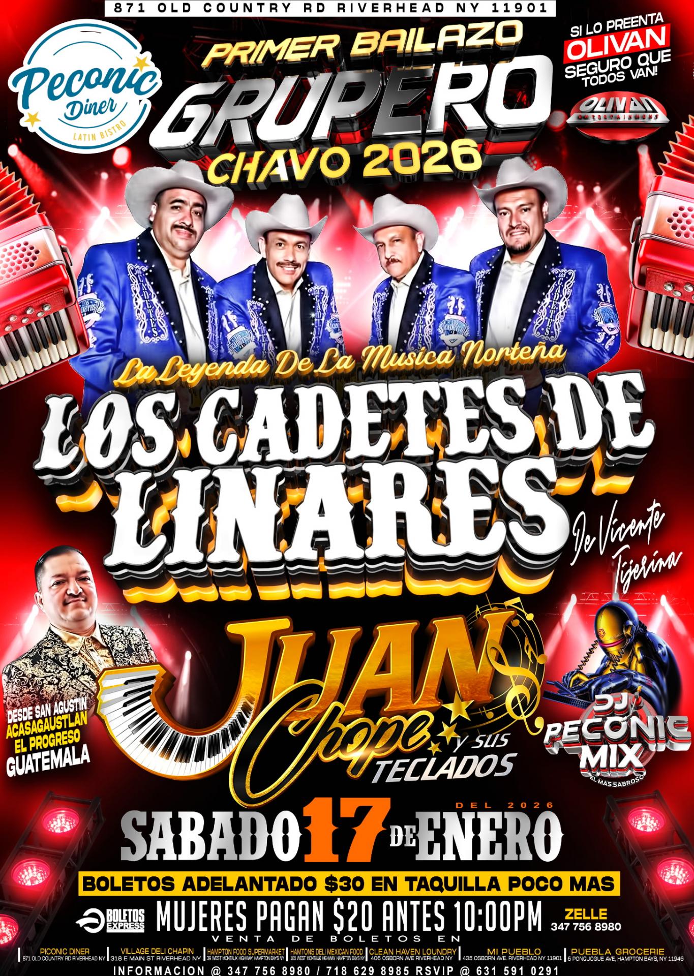 Buy tickets for Los Cadetes De Linares Vicente Tijerina, Juanchope Y Sus Teclados Los Cadetes De Linares Vicente Tijerina, Juanchope Y Sus Teclados