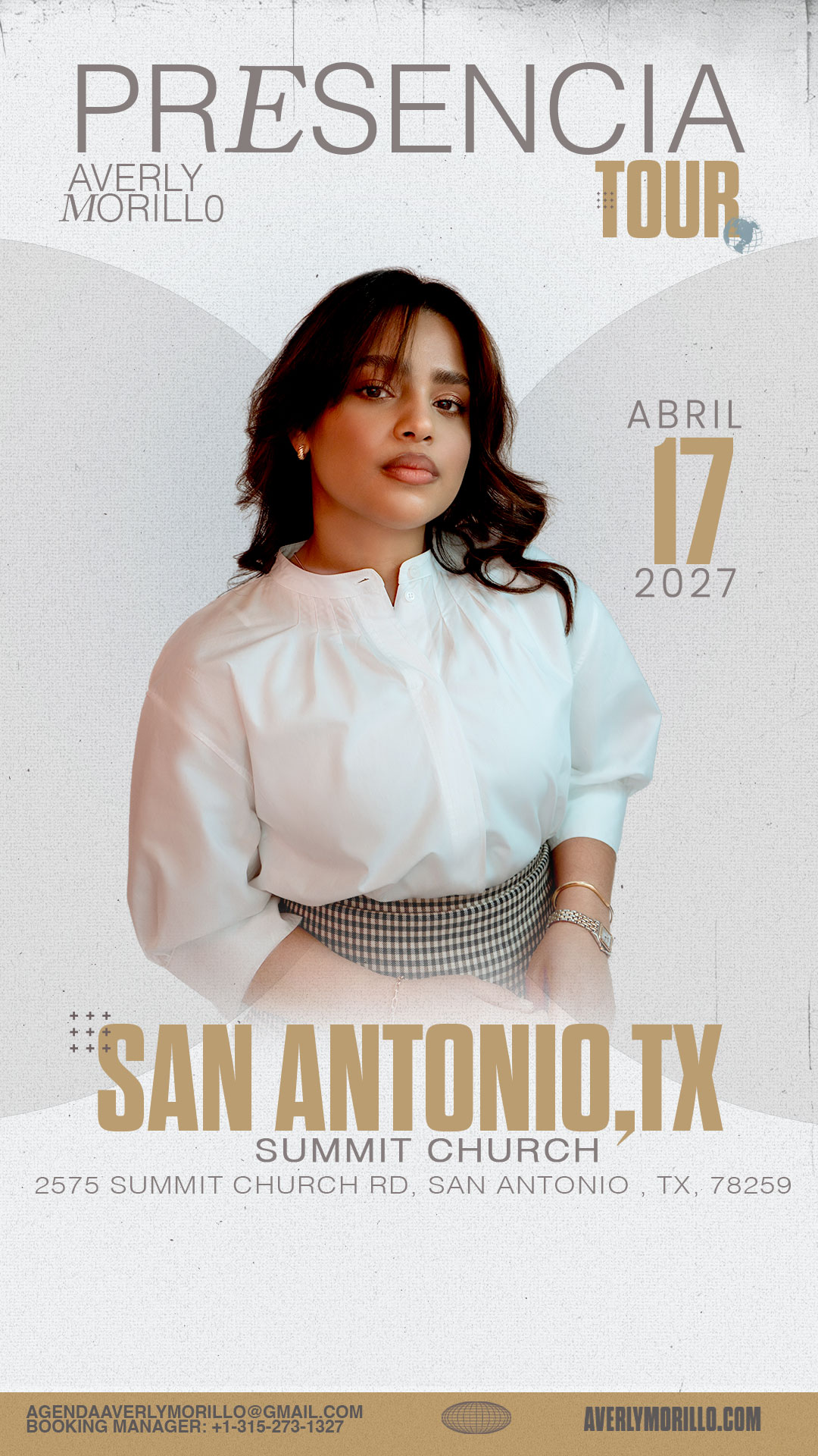 Buy tickets for AVERLY MORILLO - PRESENCIA TOUR AVERLY MORILLO - PRESENCIA TOUR