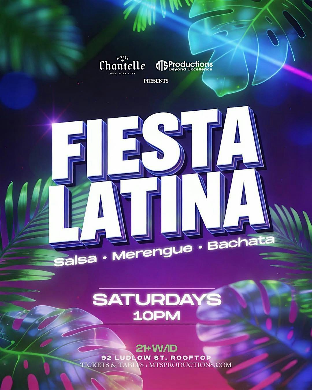 Fiesta Latina NYC | Salsa, Merengue & Bachata at Hotel Chantelle