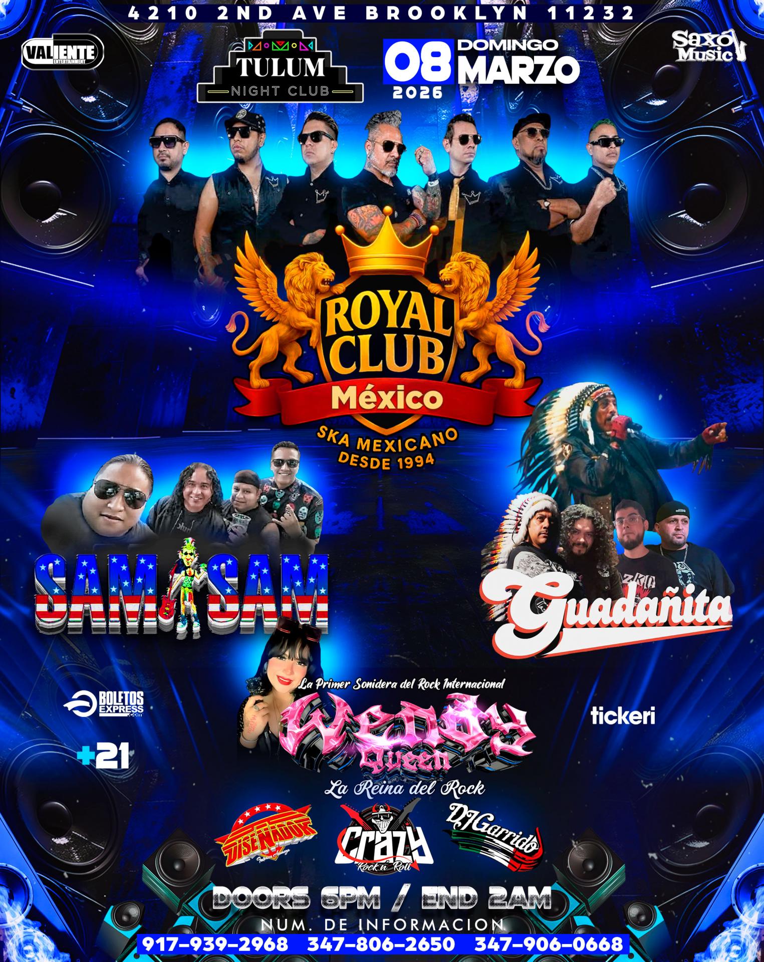 Buy tickets for ROYAL CLUB l SAM SAM | SONIDO WENDY QUEEN | EL GUADAÑITA ROYAL CLUB l SAM SAM | SONIDO WENDY QUEEN | EL GUADAÑITA