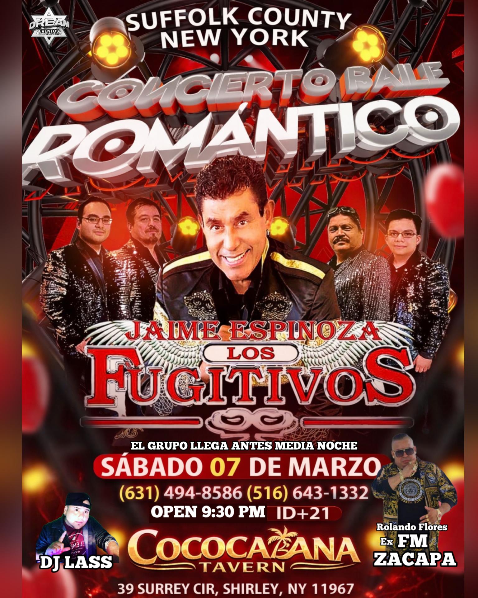 Buy tickets for Los fugitivos sábado 7 Marzo en Shirley NY / Coco Cabana, Tavern Los fugitivos sábado 7 Marzo en Shirley NY / Coco Cabana, Tavern