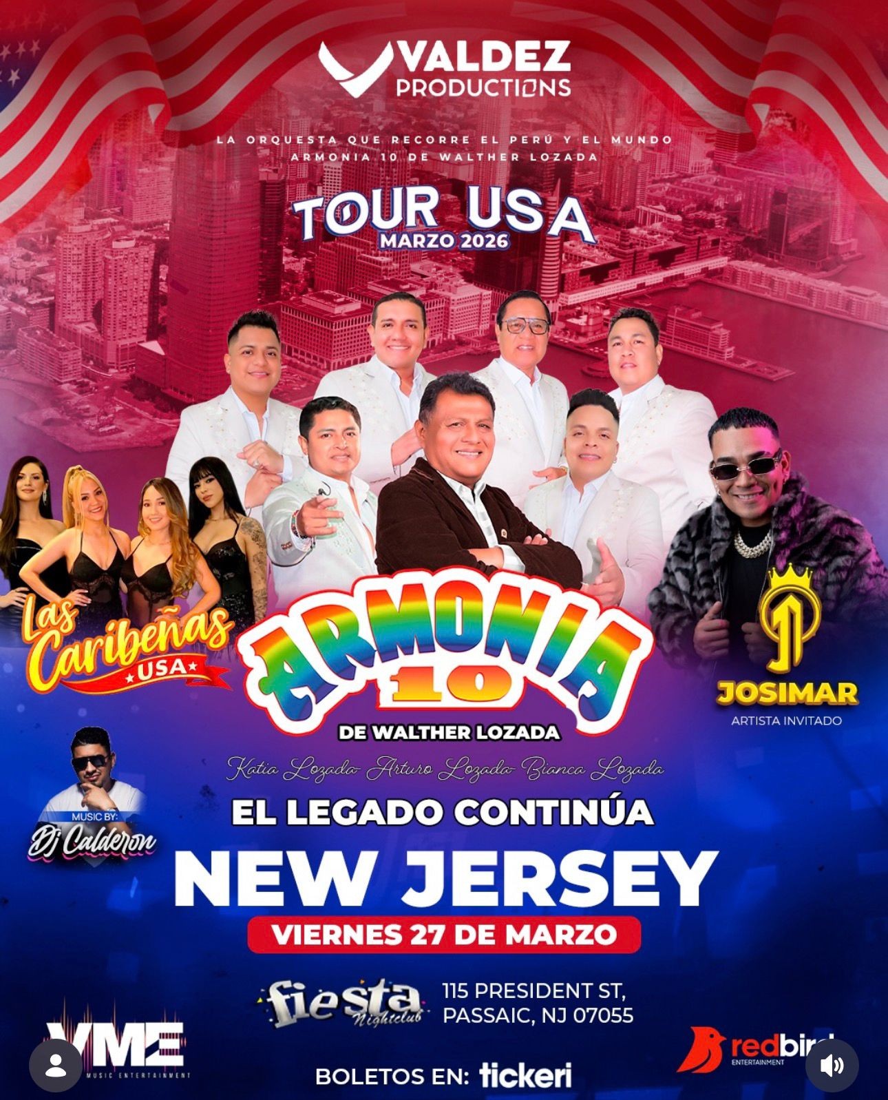Buy tickets for ARMONIA 10 DE WALTER LOZADA, TOUR USA, JOSIMAR, LAS CARIBEÑAS USA ARMONIA 10 DE WALTER LOZADA, TOUR USA, JOSIMAR, LAS CARIBEÑAS USA