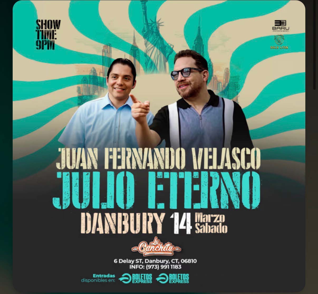 JUAN FERNANDO VELASCO & JULIO ETERNO EN VIVO l DANBURY, CT