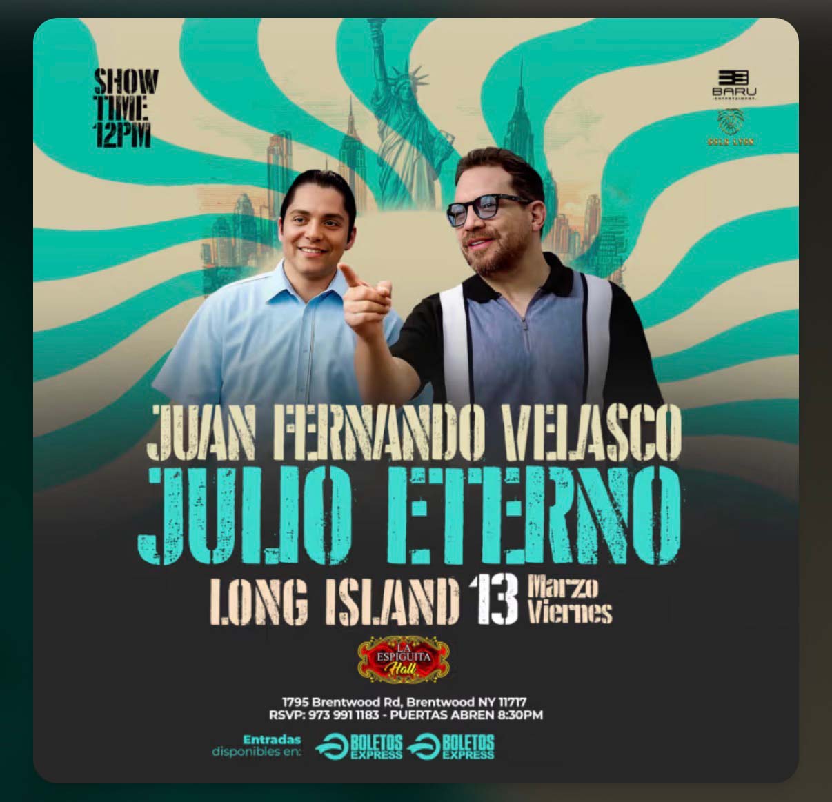 JUAN FERNANDO VELASCO & JULIO ETERNO EN VIVO l DANBURY, CT