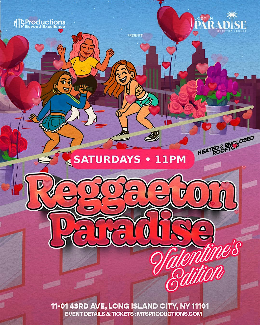 Buy tickets for Reggaeton Paradise Rooftop Party – Lost in Paradise, Queens – Feb 14th Reggaeton Paradise Rooftop Party – Lost in Paradise, Queens – Feb 14th