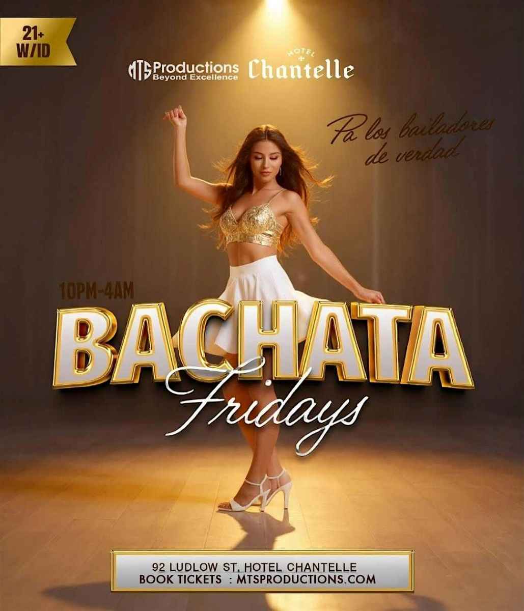 Buy tickets for Friday Bachata Night at Hotel Chantelle | Traditional Bachata NYC | Feb 27 Friday Bachata Night at Hotel Chantelle | Traditional Bachata NYC | Feb 27