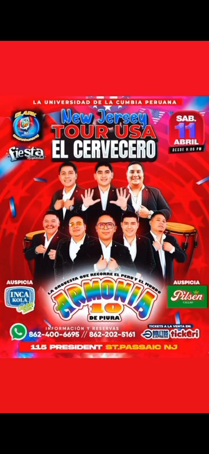 Buy tickets for ARMONIA 10 DE PIURA EN NEW JERSEY ARMONIA 10 DE PIURA EN NEW JERSEY