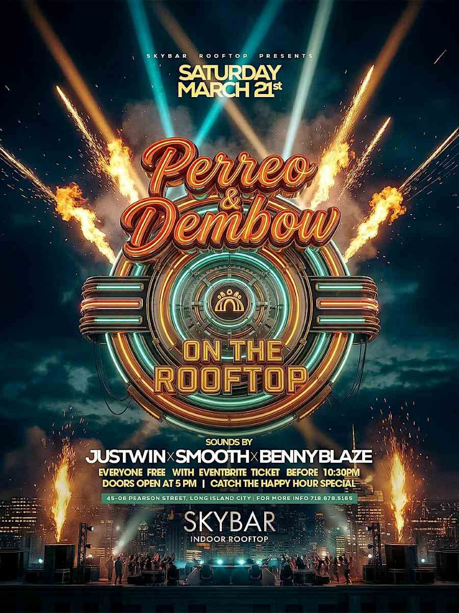 Buy tickets for Perreo & Dembow on the Rooftop at Skybar Rooftop | March 21 Perreo & Dembow on the Rooftop at Skybar Rooftop | March 21