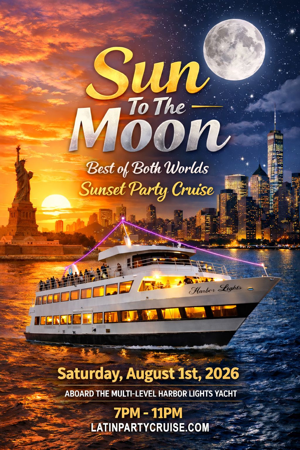 Sun To The Moon: Best of Both Worlds Sunset Party Cruise