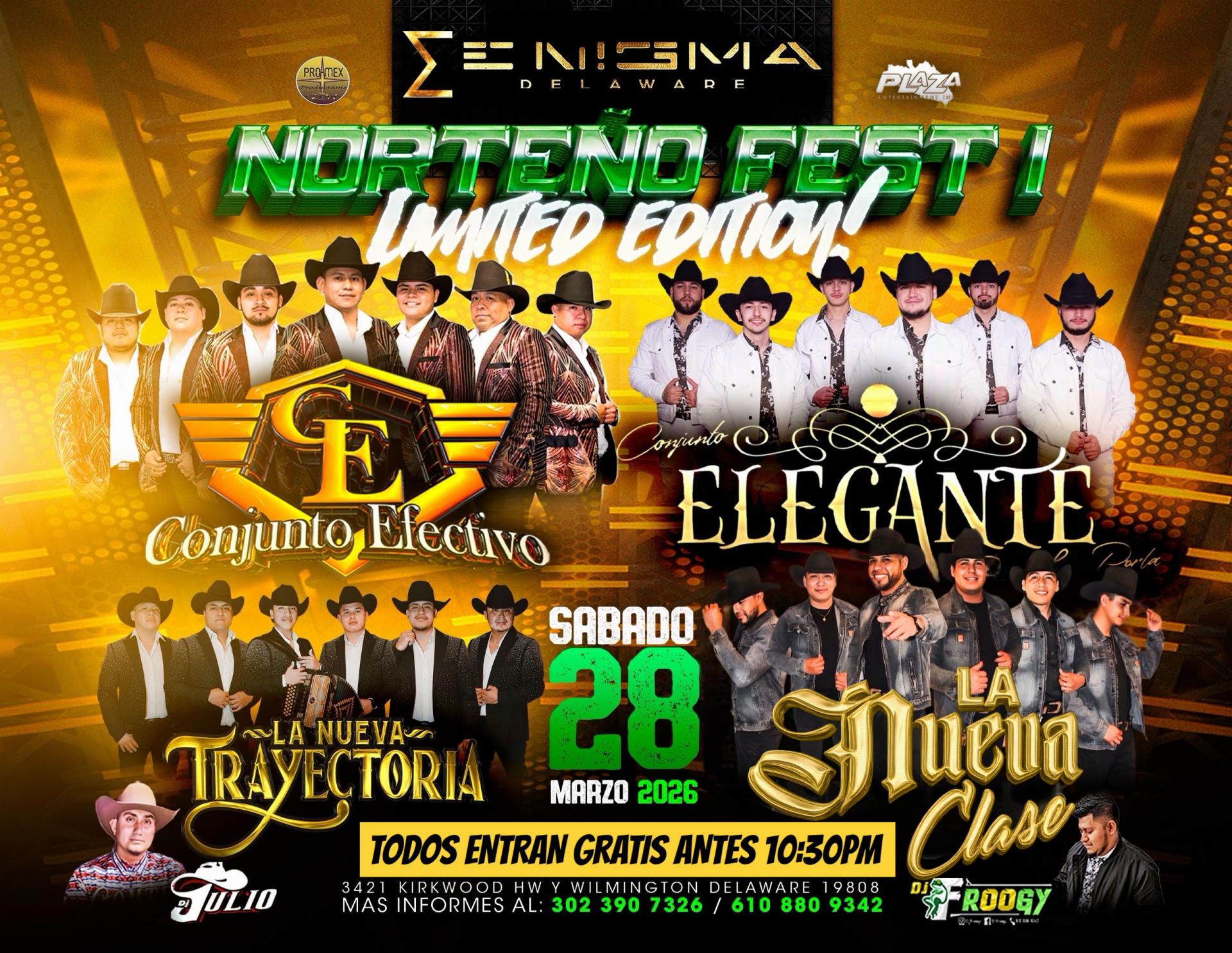 Buy tickets for CONJUNTO EFECTIVO | CONJUNTO ELEGANTE | LA NUEVA TRAYECTORIA & LA NUEVA CLASE CONJUNTO EFECTIVO | CONJUNTO ELEGANTE | LA NUEVA TRAYECTORIA & LA NUEVA CLASE