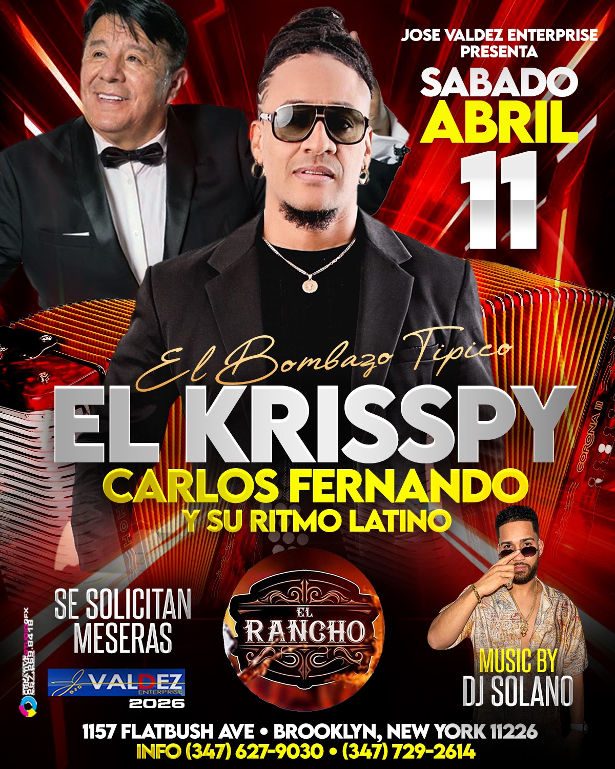 Buy tickets for EL KRISSPY & CARLOS FERNANDEZ Y SU RITMO LATINO EL KRISSPY & CARLOS FERNANDEZ Y SU RITMO LATINO