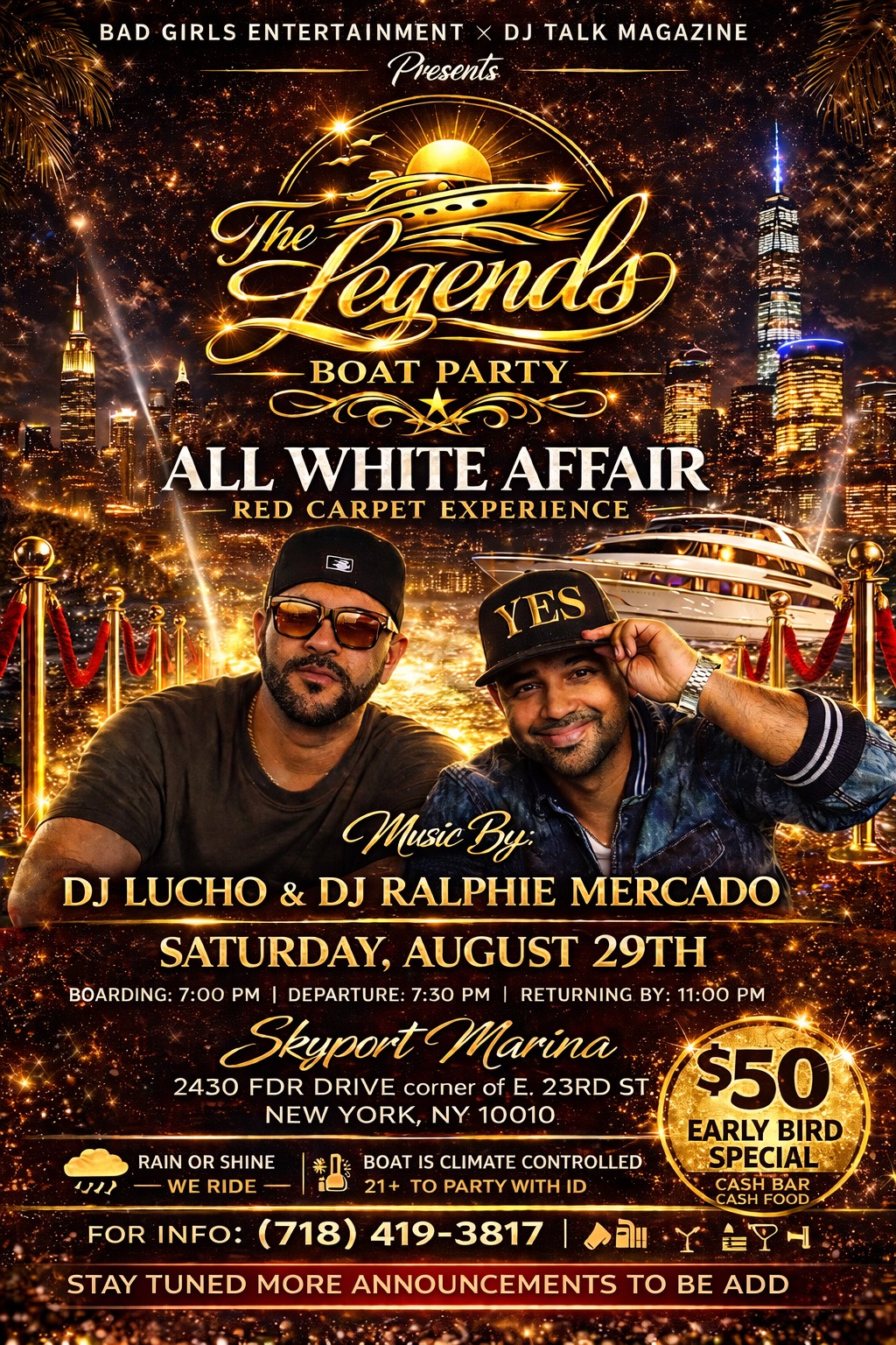 Buy tickets for THE LEGENDS BOAT PARTY THE LEGENDS BOAT PARTY
