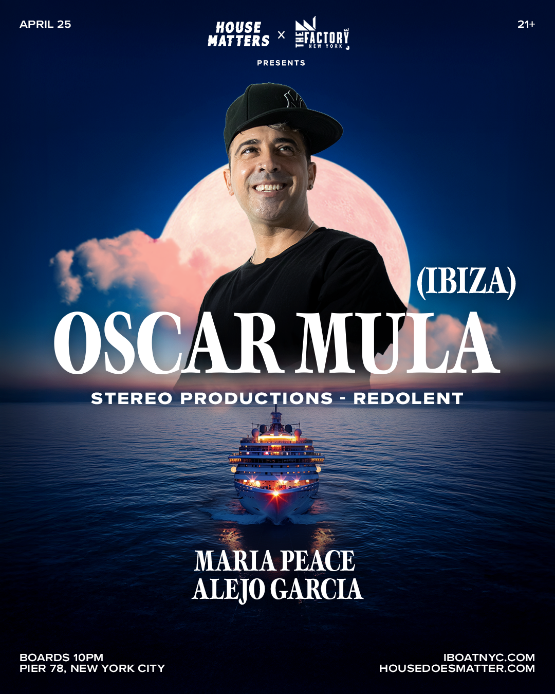 House Matters & The Factory Presents OSCAR MULA Boat Party
