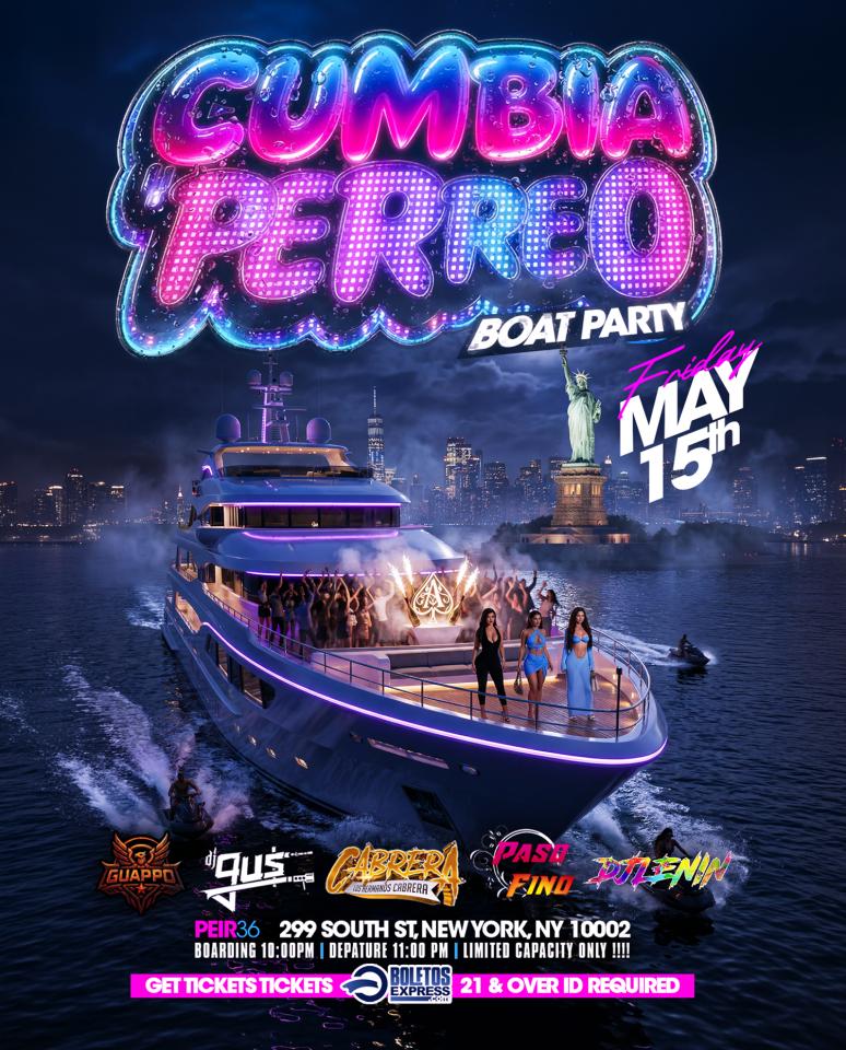 Buy tickets for Cumbia y Perreo Boat Party Cumbia y Perreo Boat Party