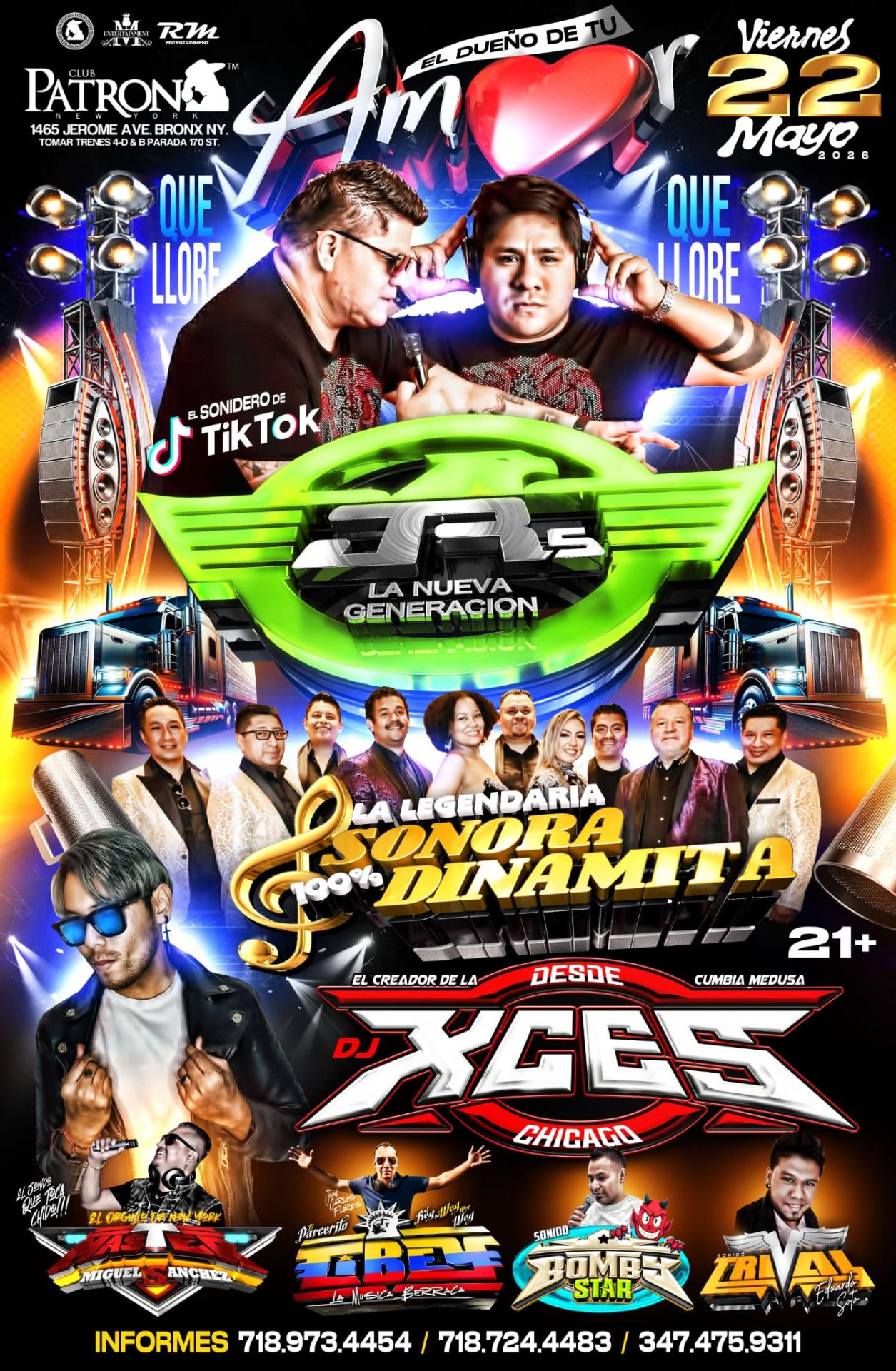 Buy tickets for JR LA NUEVA GENERACION | SONORA 100% DINAMITA | DJ XCES JR LA NUEVA GENERACION | SONORA 100% DINAMITA | DJ XCES
