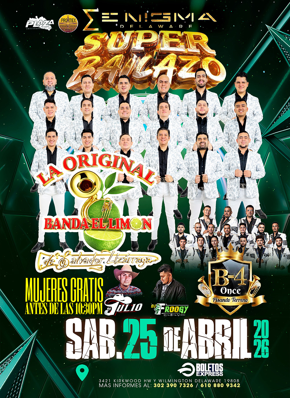 Buy tickets for LA ORIGINAL BANDA EL LIMON | B-4 ONCE LA ORIGINAL BANDA EL LIMON | B-4 ONCE