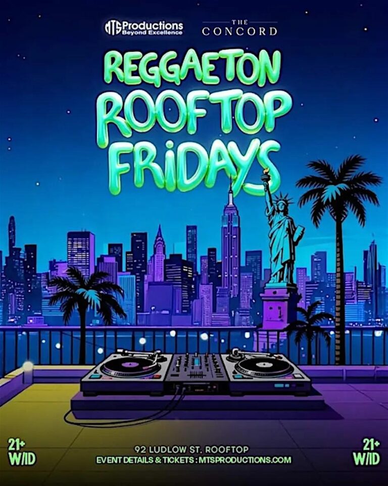 Buy tickets for Reggaeton Rooftop Fridays at Concord NYC | Friday, May 15, 2026 Reggaeton Rooftop Fridays at Concord NYC | Friday, May 15, 2026