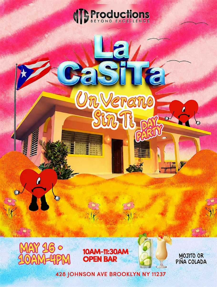 Buy tickets for Un Verano Sin Ti Day Party at La Casita — Bad Bunny Day Party in Brooklyn Un Verano Sin Ti Day Party at La Casita — Bad Bunny Day Party in Brooklyn