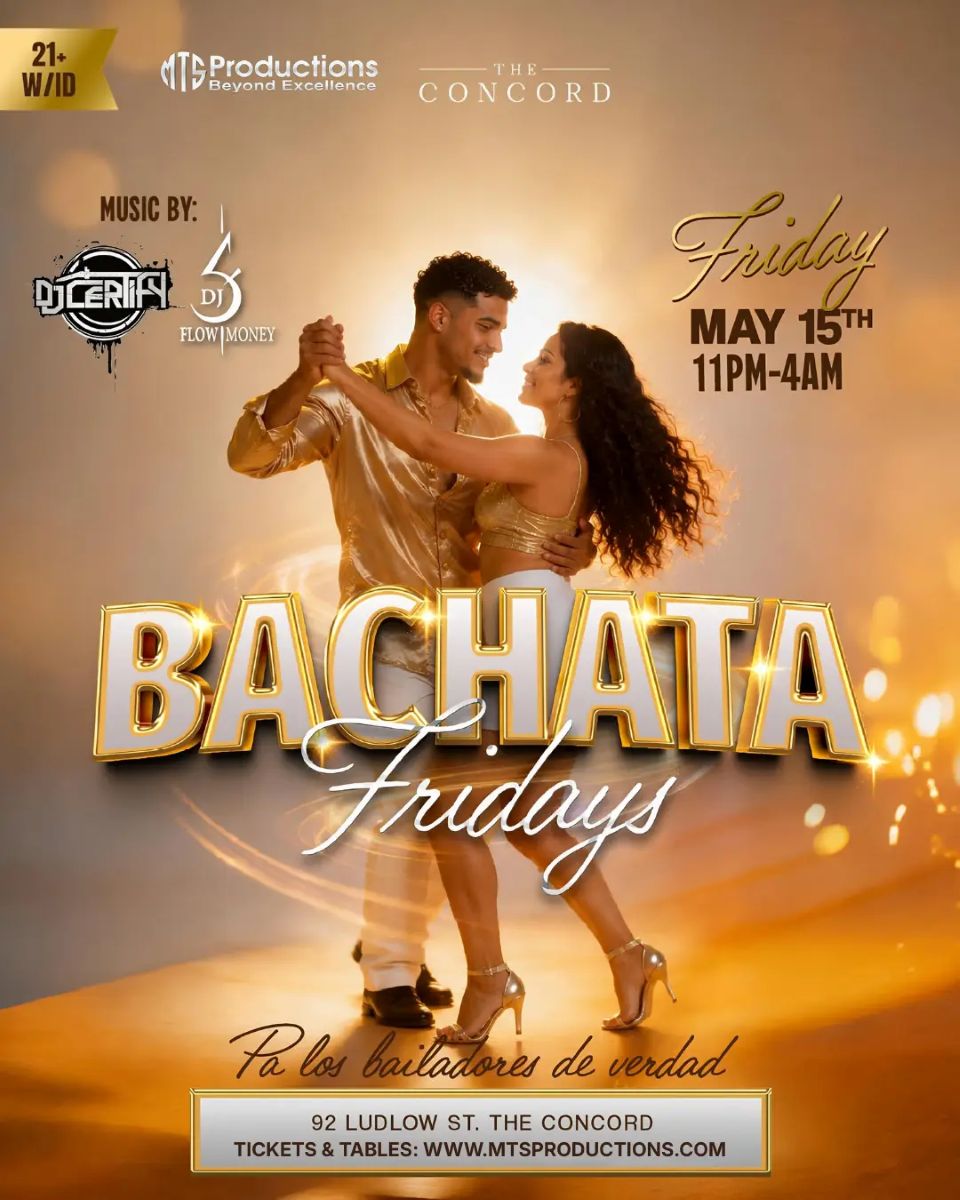 Friday Bachata Night at Concord NYC | Traditional Bachata | May 15