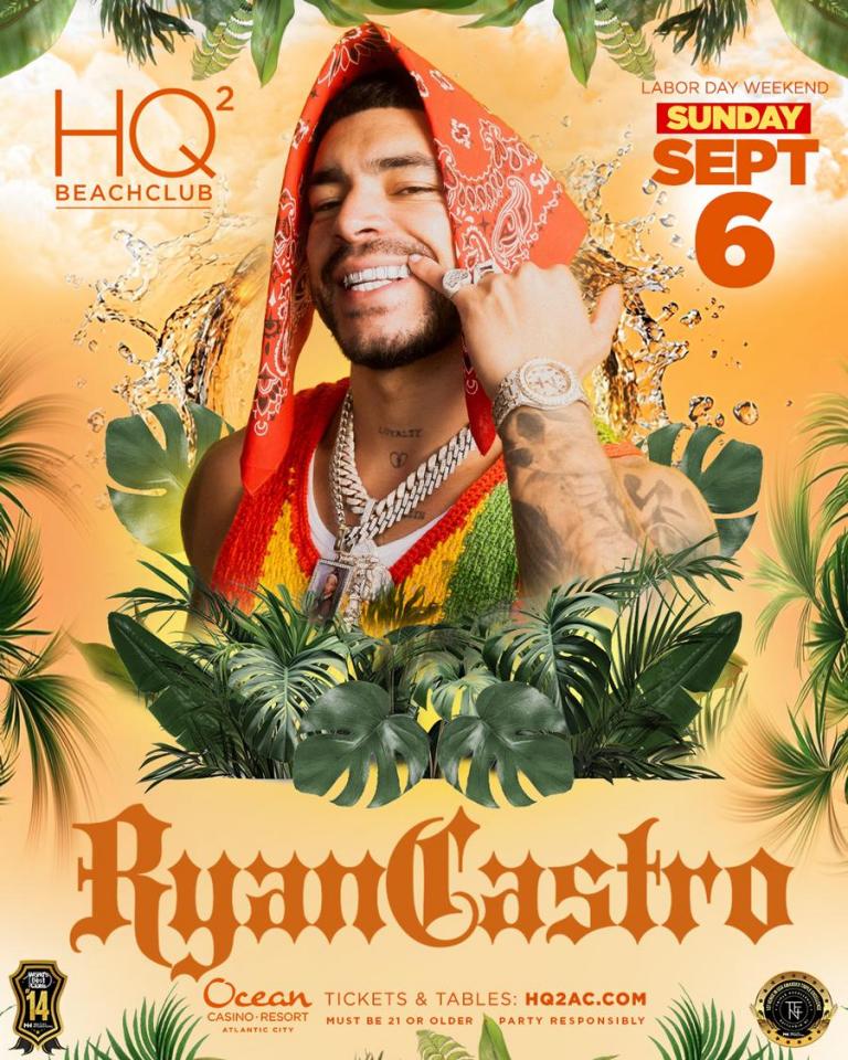 Ryan Castro en Vivo en HQ2 Beachclub Atlantic City