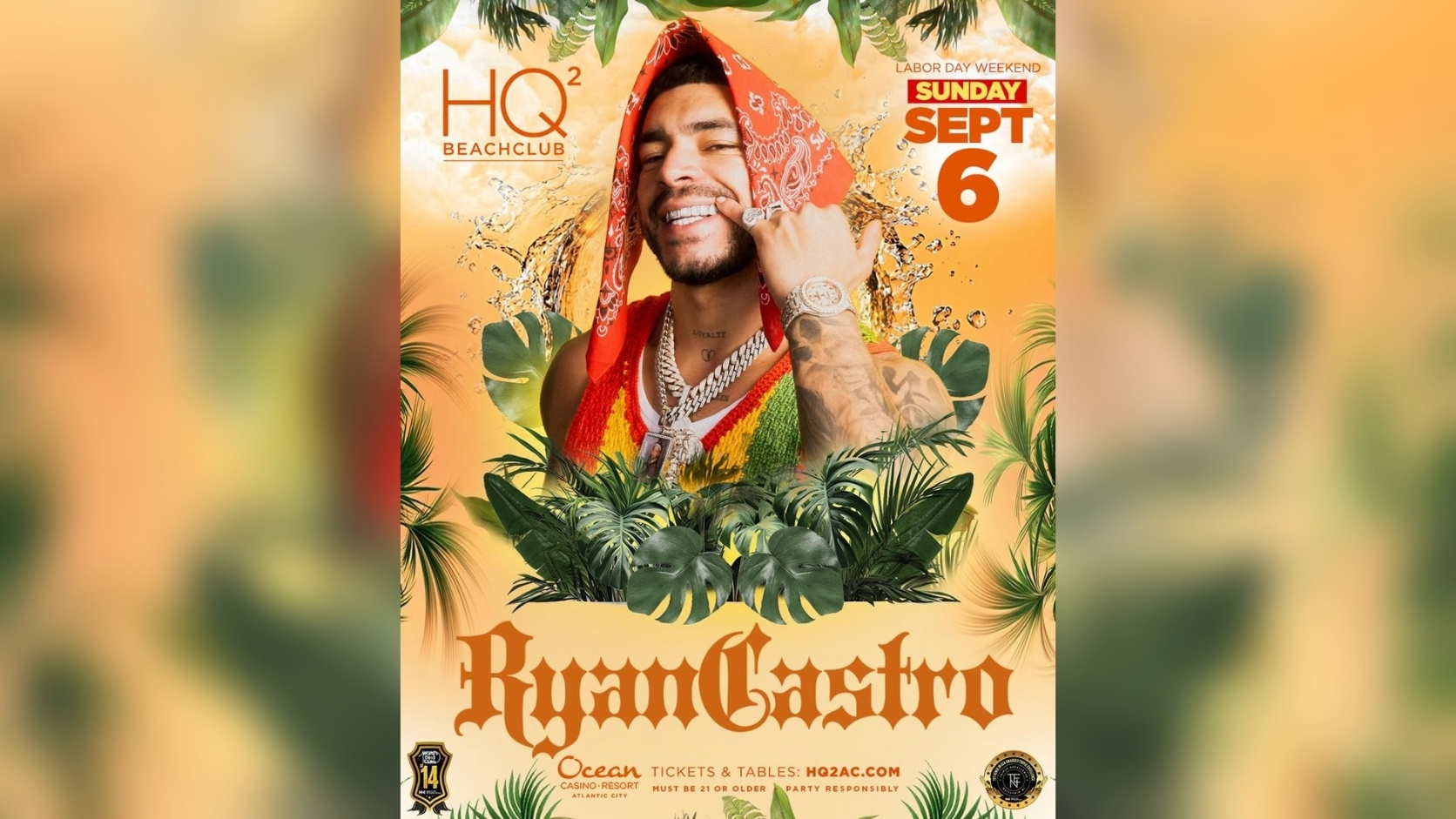 Ryan Castro en Vivo en HQ2 Beachclub Atlantic City