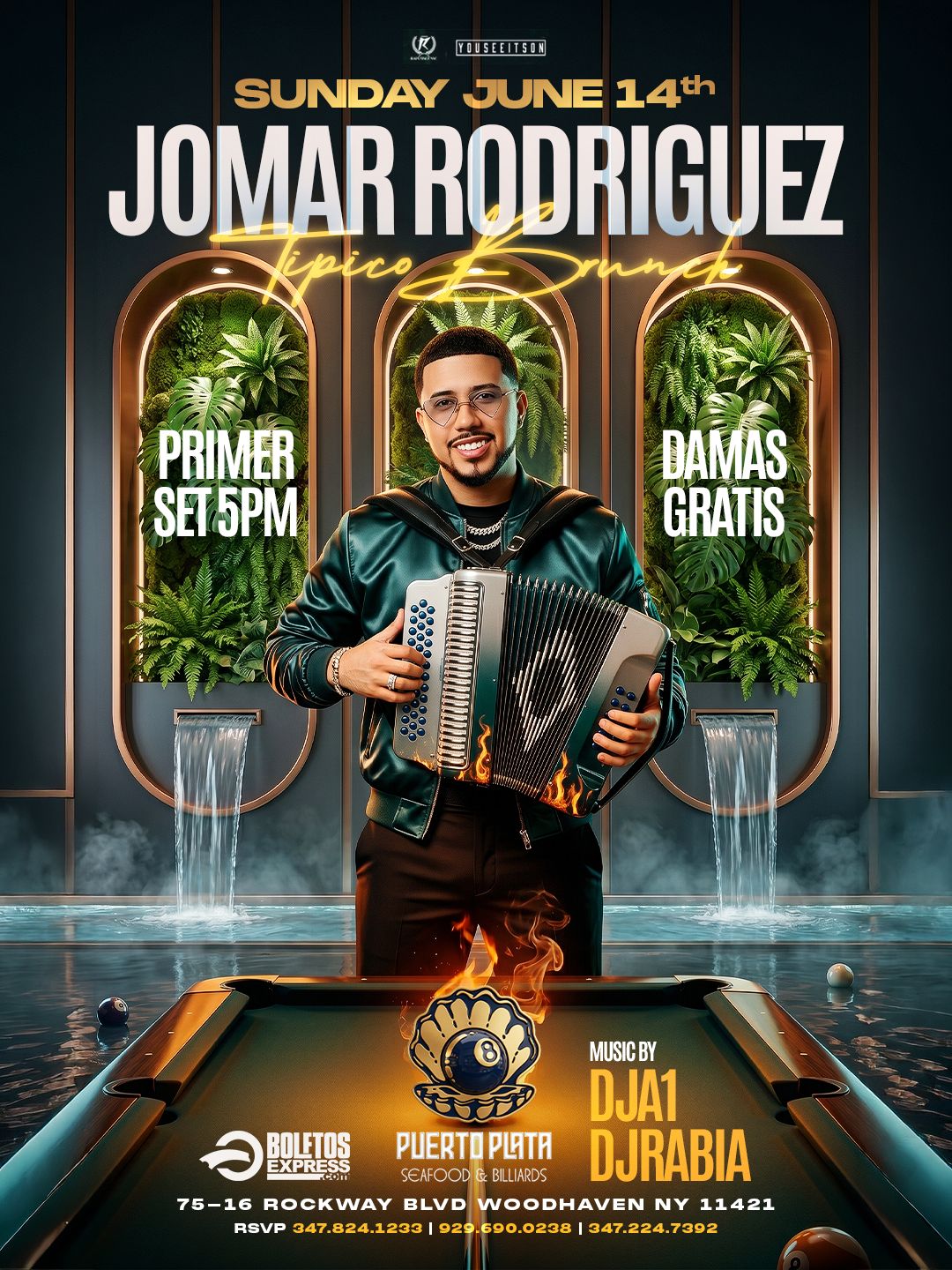 Buy tickets for TIPICO BRUNCH @ PUERTO PLATA QUEENS FEATURING JOMAR RODRIGUEZ TIPICO BRUNCH @ PUERTO PLATA QUEENS FEATURING JOMAR RODRIGUEZ
