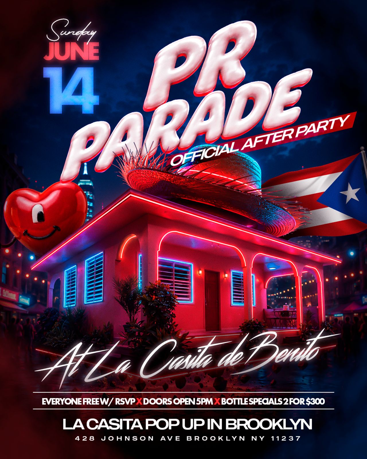 PR Parade Official After Party at La Casita Pop Up Brooklyn