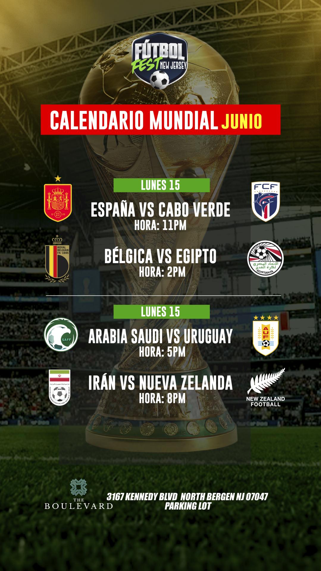 FUTBOL FEST NEW JERSEY | ( V.I.P AREA ) PARTIDOS JUNIO 15